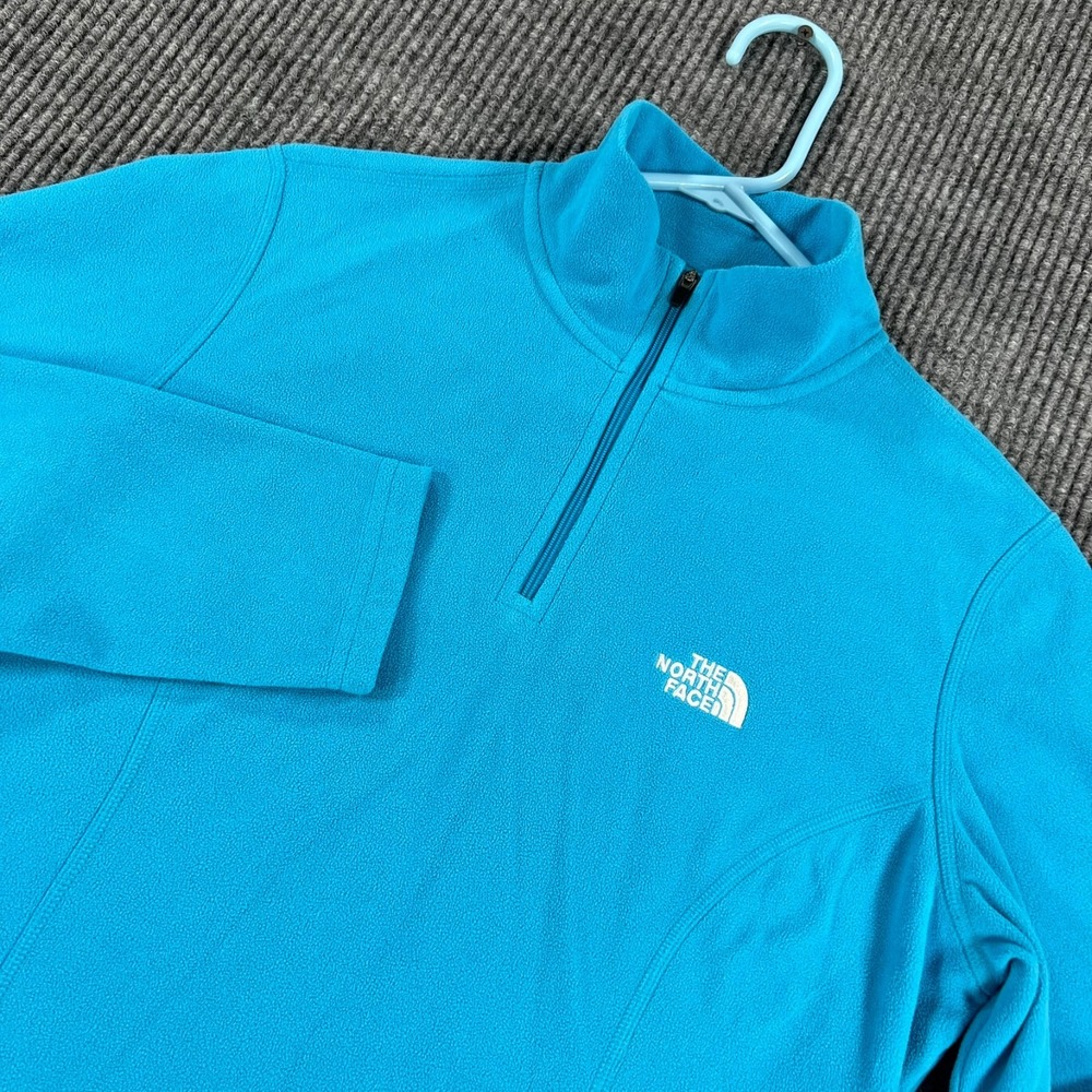 The North Face Fleece Pullover Womens Medium Blue Long Sleeve 1/4 Zip Mock